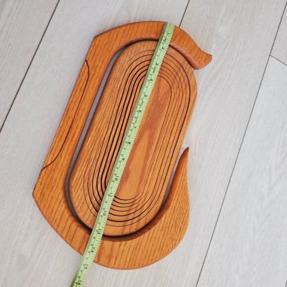 Vintage Canada Alberta Oak Folding Duck Basket Rustic Farmhouse Kitchen Decor - Picture 4 of 10